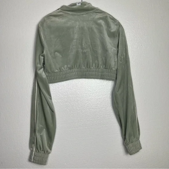 Nike Sportswear Cropped Velour Full Zip Jade Horizon Sail Jacket size L NWT - Picture 8 of 8